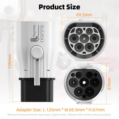 Feyree EV Charger Adapter Type2 to GB/T Converter 32A 22KW 3P for China Standard Electric Vehicle 7KW 32A 1P EV Car Connector