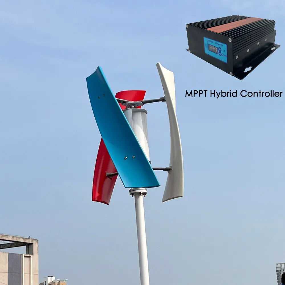 High Efficiency Free Energy Windmill 800w 1000w 1500w 12v/24v Vertical Axis Permanent Maglev Wind Turbine With MPPT Controller - 54Grid - Renewable Energy Store