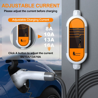 feyree GB/T Cord EV Charger 16A 3.5KW 1Phase Portable Charger Box Current Adjustable 5M Charging Cable for Electric Vehicle by 54Grid - Renewable Energy Store