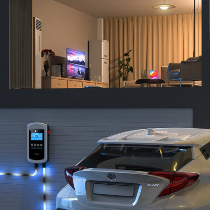 feyree Type2 EV Charger 4.3inch Screen 32A 7.6kW Dynamic Load Balancing 11kW 22kW 3Phase EVSE Wallbox APP with Charge History