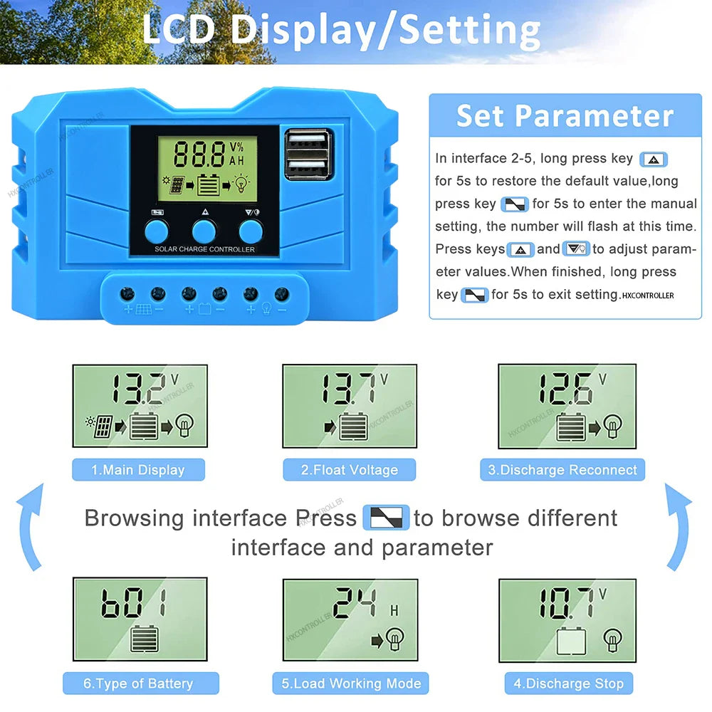 MPPT 30A Solar Charge Controller 12V 24V 720W System With USB Output by 54Grid - Renewable Energy Store