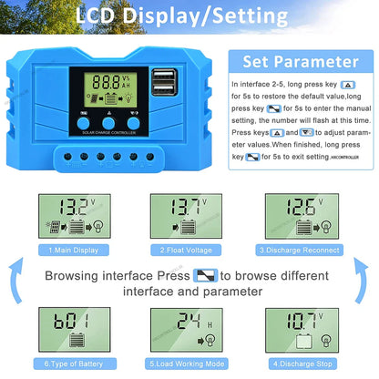 MPPT 30A Solar Charge Controller 12V 24V 720W System With USB Output by 54Grid - Renewable Energy Store