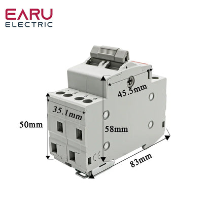2P 40A 63A MTS Dual Power Manual Transfer Interlock Circuit Breaker Din Rail Isolating Discounnecting Switch by 54Grid - Renewable Energy Store
