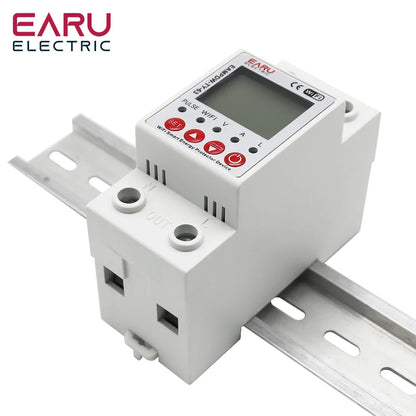 2P 63A TUYA APP WiFi Smart Circuit Earth Leakage Over Under Voltage Protector Relay Device Switch Breaker Energy Power kWh Meter by 54Grid - Renewable Energy Store