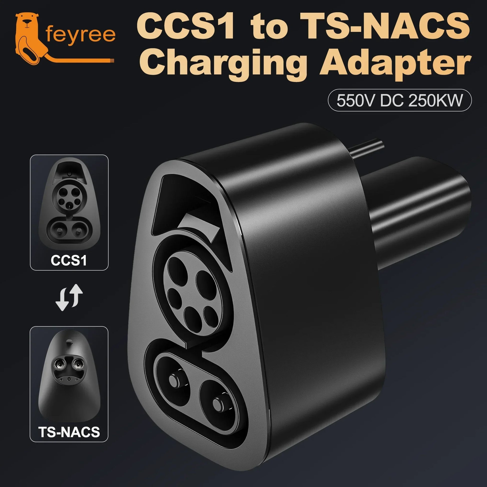 feyree CCS1 to TS-NACS Adapter for Tesla Model 3,Y, S and X - NACS Owners Only - Fast Charge NACS with CCS1 Chargers CCS1 Combo by 54Grid - Renewable Energy Store