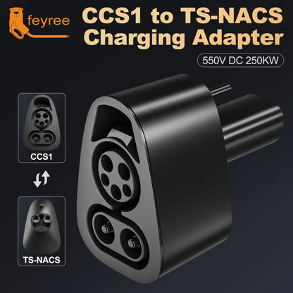 feyree CCS1 to TS-NACS Adapter for Tesla Model 3,Y, S and X - NACS Owners Only - Fast Charge NACS with CCS1 Chargers CCS1 Combo by 54Grid - Renewable Energy Store