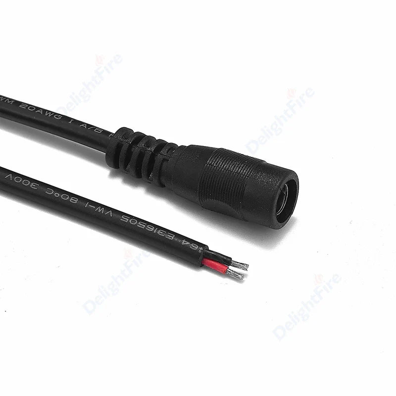 20AWG 90cm Black DC Pigtail Cable 12V 5A Female Barrel Jack by 54Grid - Renewable Energy Store