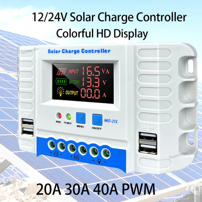 Colorful Display 12V 24V 10A 20A 30A 40A Solar Charge Controller by 54Grid - Renewable Energy Store