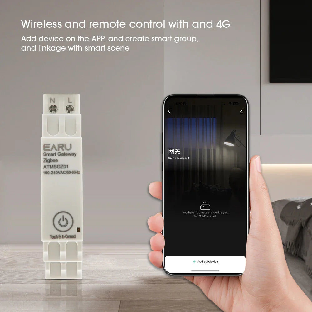Tuya Wireless Zigbee Bridge Smart Home AC100~240V 50/60Hz Din-Rail Zigbee Gateway Hub Remote Control for Alexa Google Home by 54Grid - Renewable Energy Store