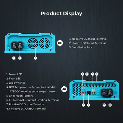 12V 40A DC to DC Lithium AGM GEL Battery Charger RV by 54Grid - Renewable Energy Store