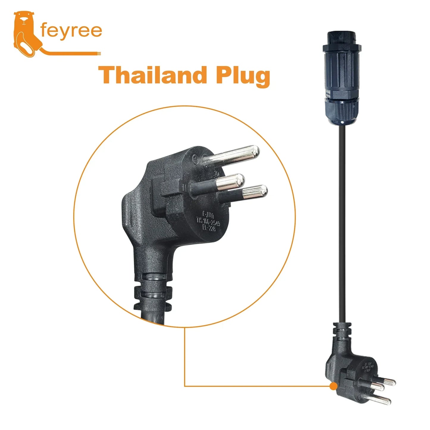 feyree 7kw Electric Vehicle Charging Adapter To EU AU Brazil Male Adapter EV Charger Connector Customized plug for Electric Car by 54Grid - Renewable Energy Store