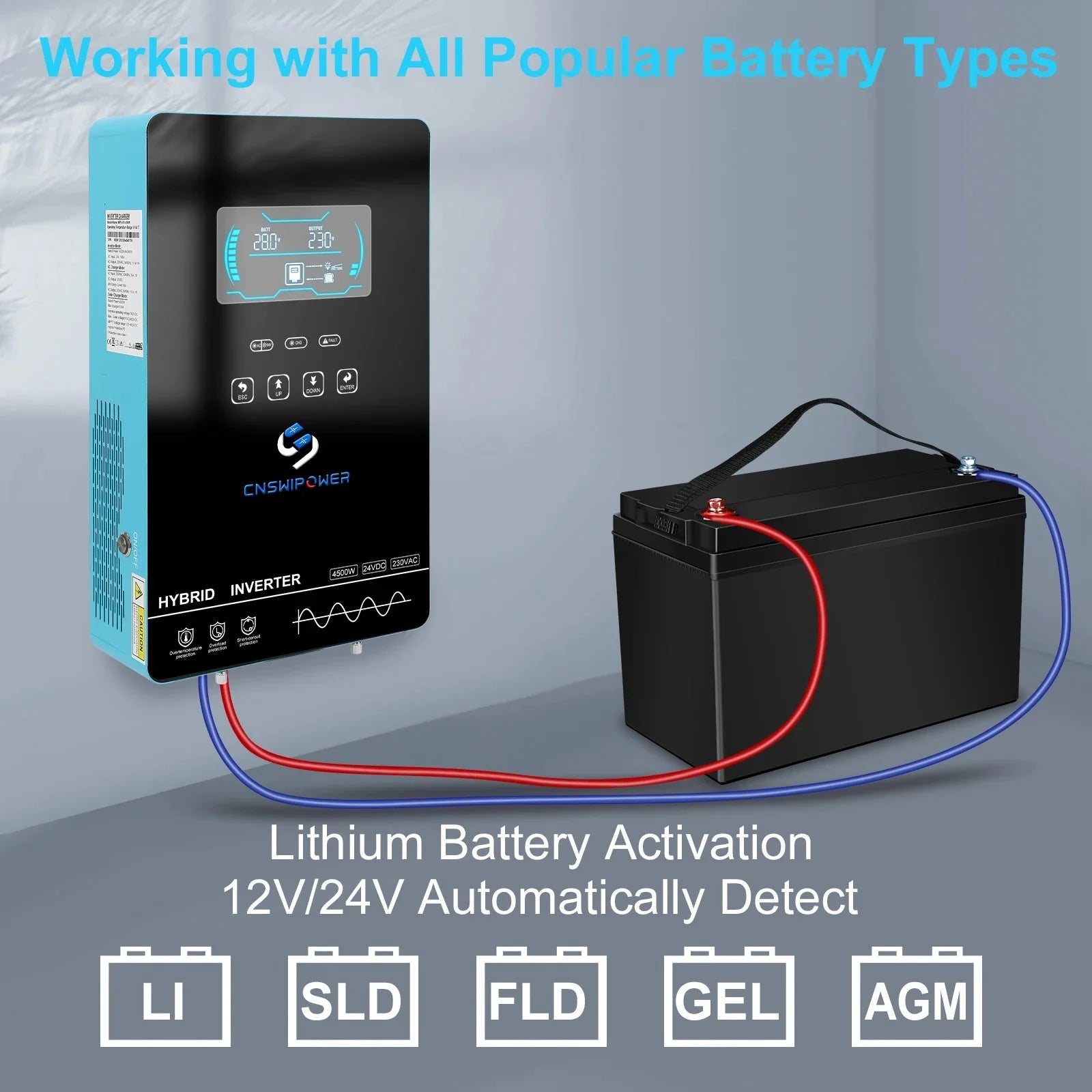 Pure sine wave 4.5kw 4500w hybrid inverter 24v 150A MPPT controller power supply sloar system - 54Grid - Renewable Energy Store