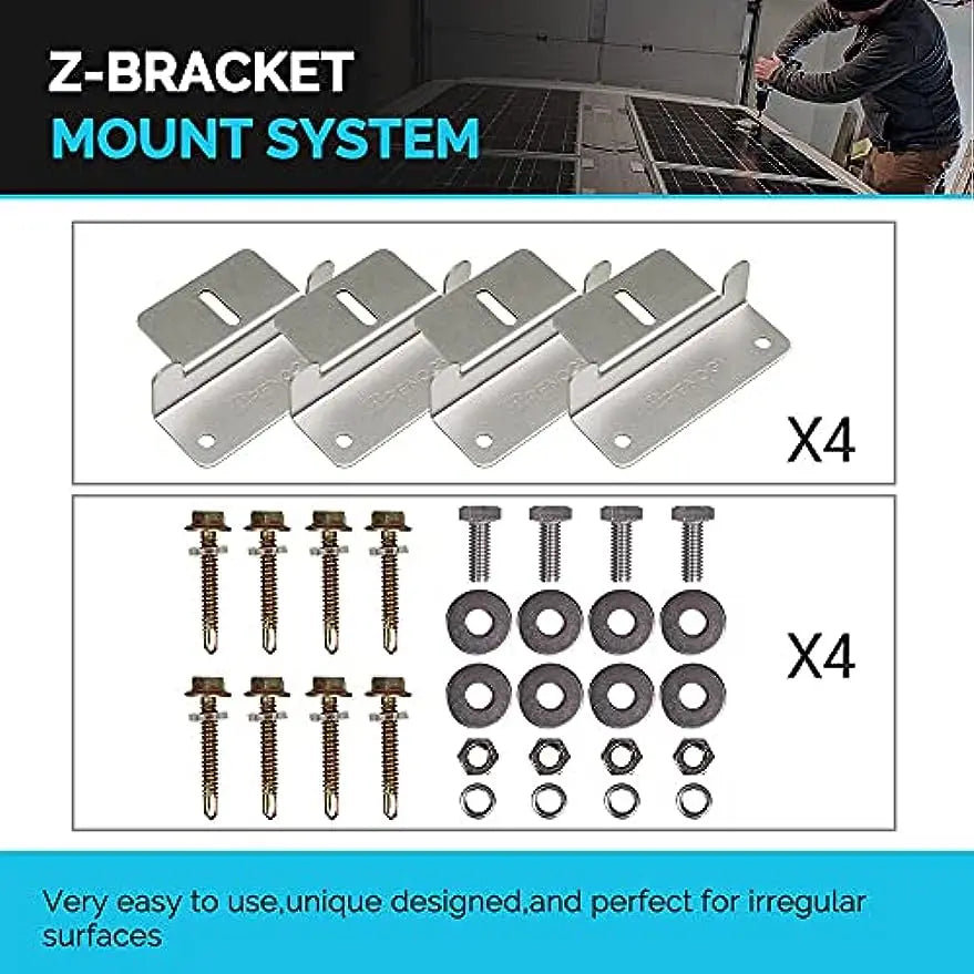 400W 12V Solar Kit with 30A PWM Charge Controller+ Mounting Brackets+Solar Connectors by 54Grid - Renewable Energy Store