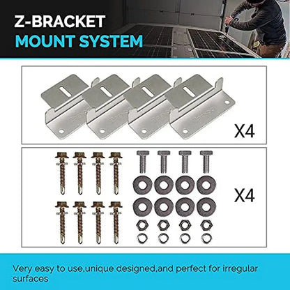 400W 12V Solar Kit with 30A PWM Charge Controller+ Mounting Brackets+Solar Connectors by 54Grid - Renewable Energy Store