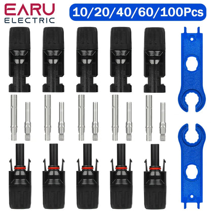 5/10/20/30/50 Pairs DC Solar Connector 1000V 30A Panel Stecker IP67 Waterproof Connector Kit for Sola PV Cable with 2Pcs Spanner