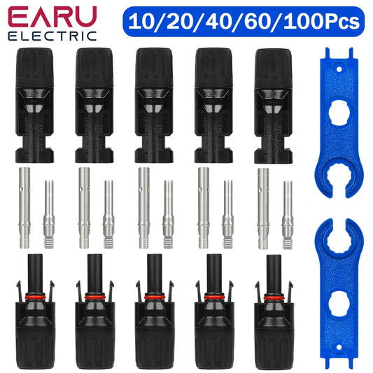5/10/20/30/50 Pairs DC Solar Connector 1000V 30A Panel Stecker IP67 Waterproof Connector Kit for Sola PV Cable with 2Pcs Spanner