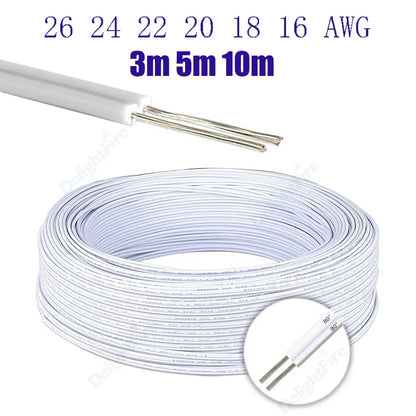 2Pin 5V 12V Electrical Wire 26 24 22 20 18 AWG Extension Cable by 54Grid - Renewable Energy Store