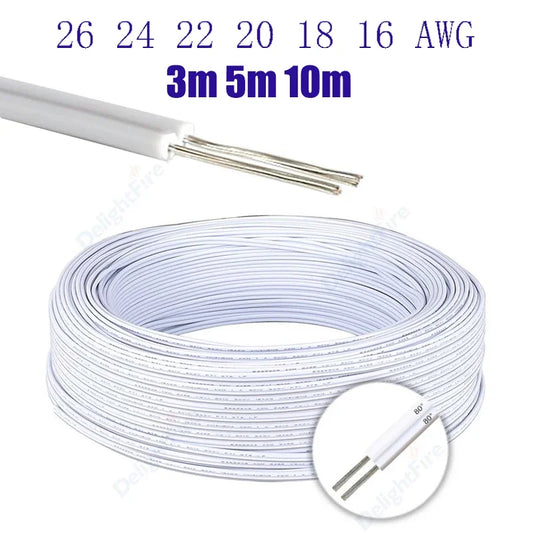 2Pin 5V 12V Electrical Wire 26 24 22 20 18 AWG Extension Cable by 54Grid - Renewable Energy Store