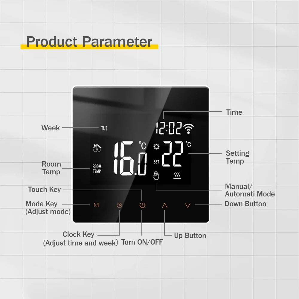 ME81 TUYA APP WiFi Smart Thermostat Floor Heating TRV Water Gas Boiler Temperature Voice Remote Controller for Google Home Alexa by 54Grid - Renewable Energy Store