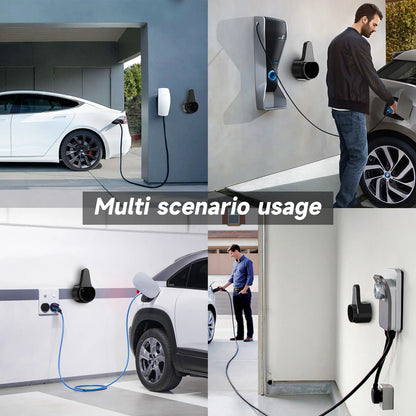 Electric Vehicle Type 2 Type 1 GB/T Charger Plug Holder EV IEC 62196-2 Charging Organizer Cable Plug Wall Mount Wallbox Socket
