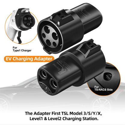 feyree EV Charger Adapter Type1 J1772 to Tesla TS-NACS Socket EVSE Conversion Socket for Electric Vehicle Car Tesla Model3/Y/S/X
