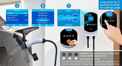feyree EV Charger 32A 22KW 3Phase 11KW 16A Electric Car Charger EVSE Wallbox 7.6KW 32A Type2 Cable IEC62196-2 Socket APP Control
