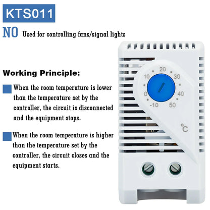 DIN Rail Cabinet Temperature Controller Industrial Thermostat KTO011 KTS011 0 to 60 Degree Centigrade Mechanical Thermoregulator