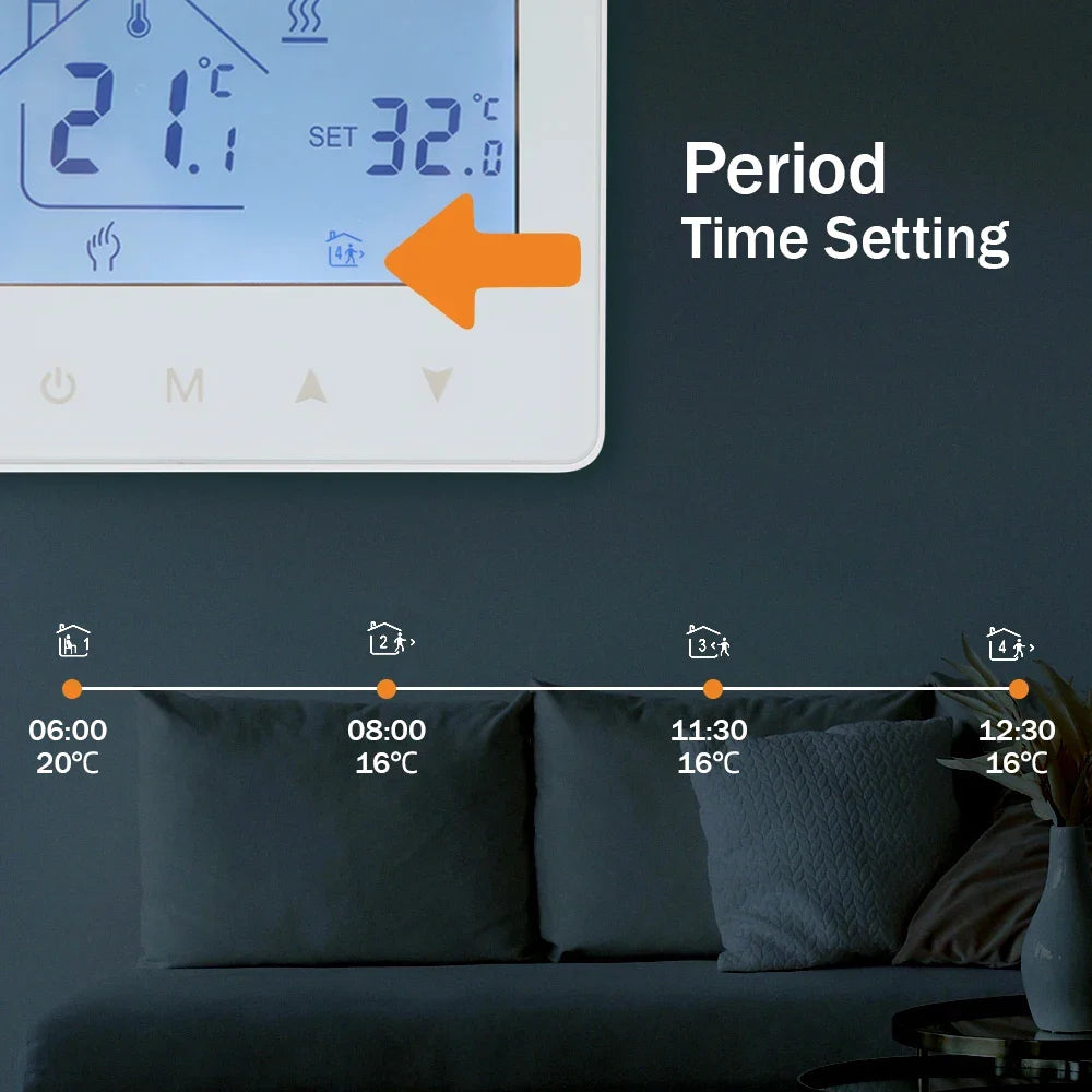 Smart RF Wireless Room Thermostat For Gas Boiler Heating Touch Screen Temperature Controller Home Programmable WiFi Thermostat by 54Grid - Renewable Energy Store