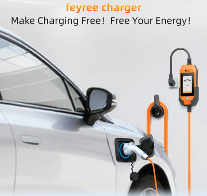 feyree GB/T EV charger 16A 3.5kW 1Phase 4.3'' Touchscreen & Smart APP OTA Version Current Adjustable for Electric Car Charger
