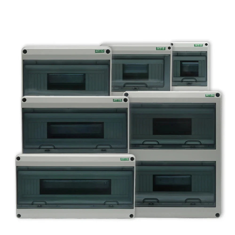 HT-5/8/12/15/18/24 Plastic Waterproof Distribution Box Panel Installation Distribution Box Outdoor Waterproof Junction Box IP65 by 54Grid - Renewable Energy Store