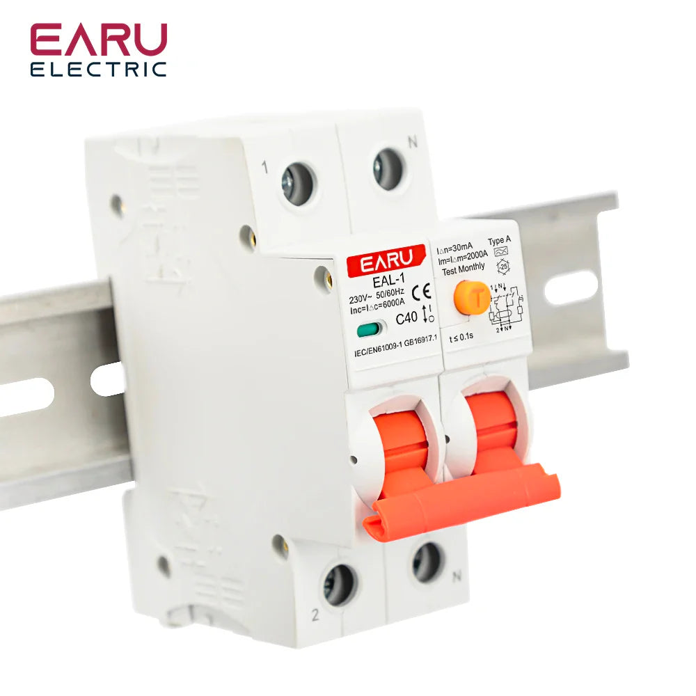 2P 30mA Type AC A B RCBO RCCB MCB Electronic Residual Current Circuit Breaker Over Short Current Leakage Protection EV Charger