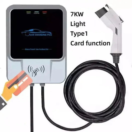 7KW Electric Car Charging Station with RFID Cards EV Chargers Type1/Type2/GBT EV Wallbox Charger IEC62196-2 J1772 - 54Grid - Renewable Energy Store
