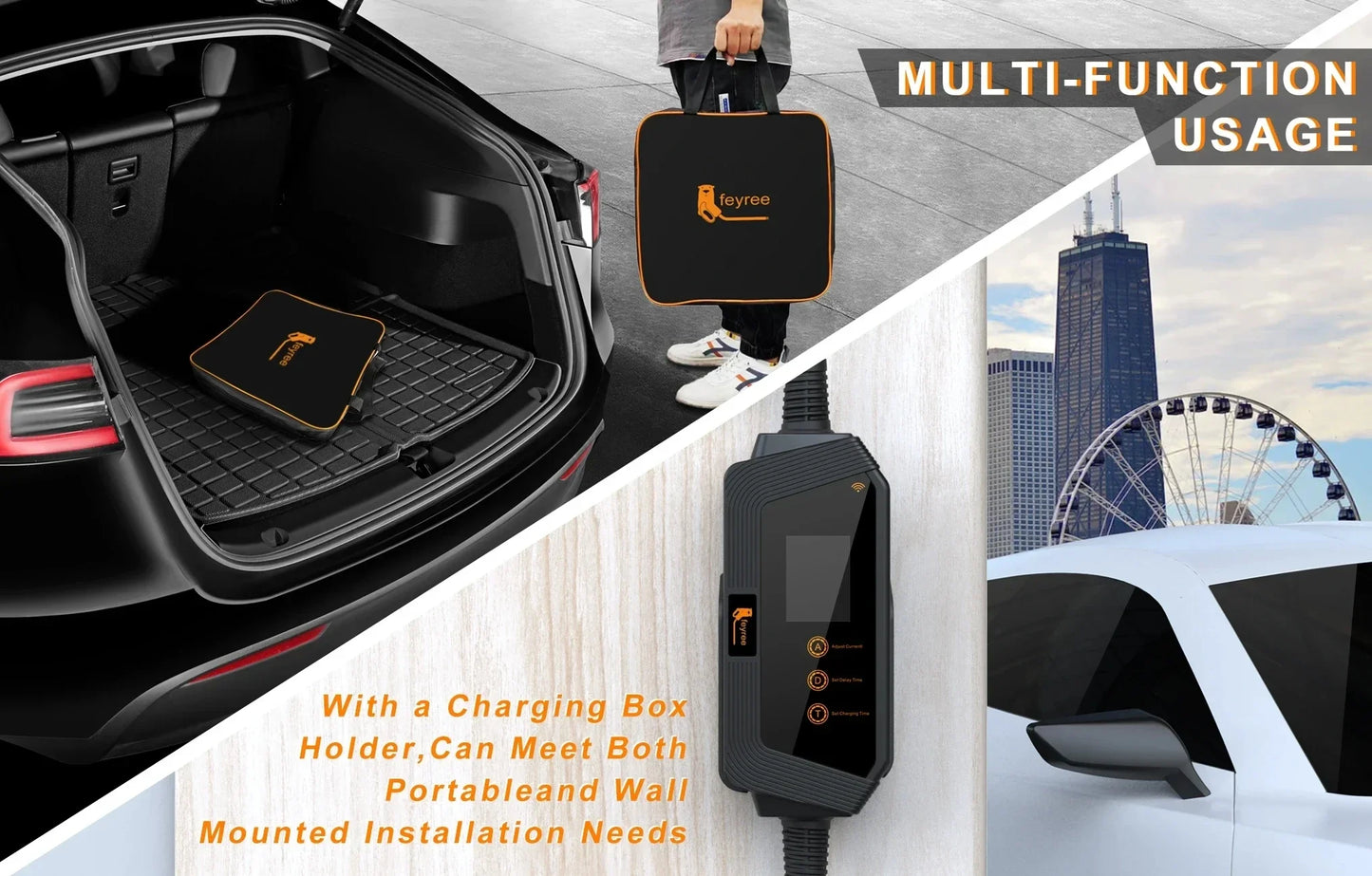 feyree Type2 22KW 32A 3Phase EV Charger Wi-Fi APP Control EVSE Portable Charging Box Charging Station for Electric Car Charger
