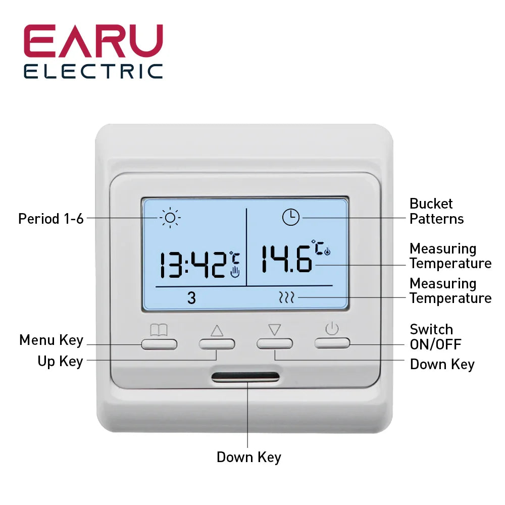 WiFi Smart Thermostat Temperature Controller Electric Floor Heating TRV Water Gas Boiler Remote Control Tuya Alexa Google Home by 54Grid - Renewable Energy Store