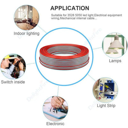 3Pin Electronic Tinned Copper Cable 18 20 22 AWG 12V Wire for WS2811 WS2812B LED Strip Lights by 54Grid - Renewable Energy Store
