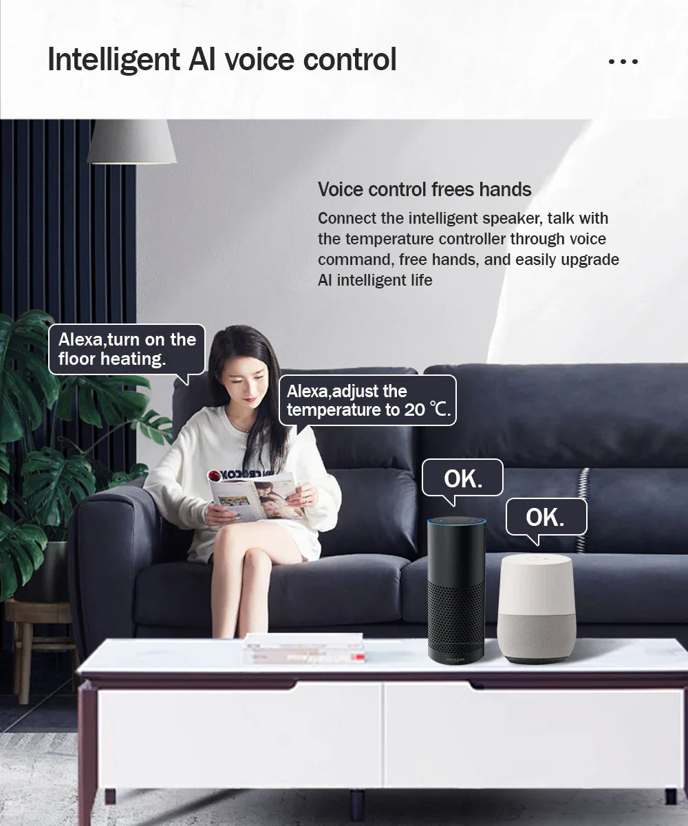 WiFi Smart Thermostat Temperature Controller Electric Floor Heating TRV Water Gas Boiler Remote Control Tuya Alexa Google Home by 54Grid - Renewable Energy Store