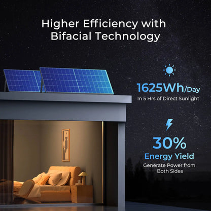 N-Type 16BB 250W Bifacial Solar Panel, 12V 250 Watt Solar Panel Power Charger by 54Grid - Renewable Energy Store
