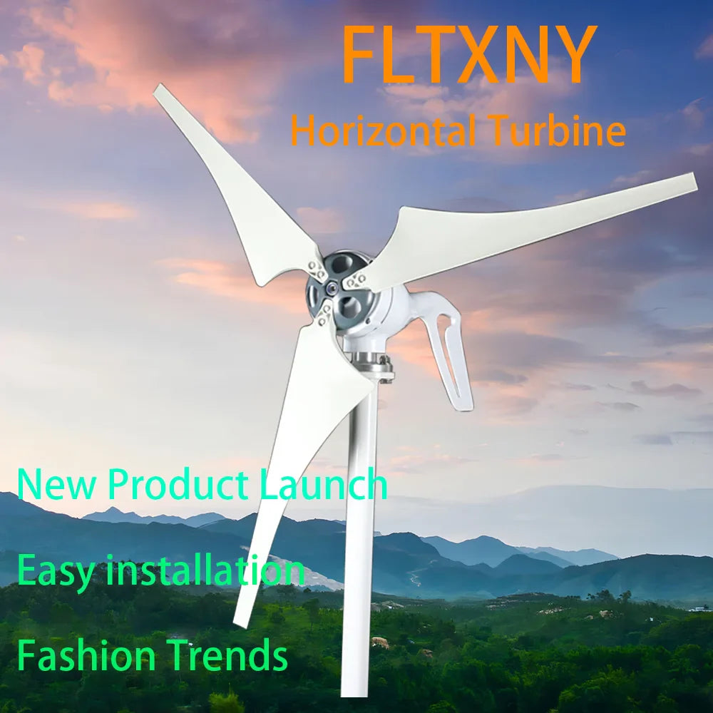 New Energy 3 5 6 Blades Windmill Wind Turbine Generator 3000W 5000W 12v 24v With MPPT controller For Homeuse Street Lamps by 54Grid - Renewable Energy Store