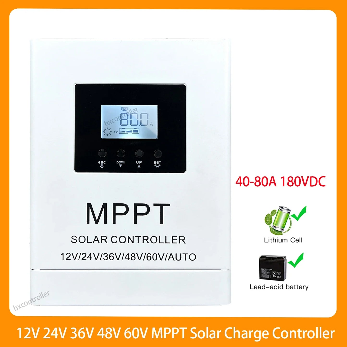 MPPT 180VDC Solar Charge Controller 40A 60A 80A For Lithium Battery by 54Grid - Renewable Energy Store