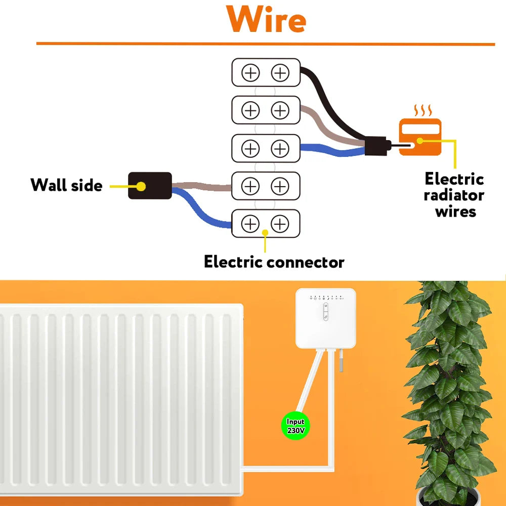 Tuya ZigBee Smart Thermostat For Pilot Wire Heating Radiator Support Ecowatt Electricity Monitoring Remote Control Alexa Google