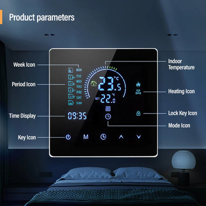 K2 TUYA APP WiFi Smart Thermostat Floor Heating TRV Water Gas Boiler Temperature Voice Remote Controller for Google Home Alexa by 54Grid - Renewable Energy Store