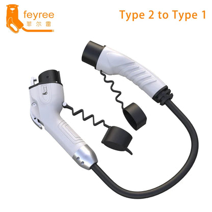 feyree Type 2 to J1772 Type 1 Charging Cable Adapter for EV Charging Station Electric Car EVSE Charger Plug 16A 3.5KW 32A 7KW by 54Grid - Renewable Energy Store