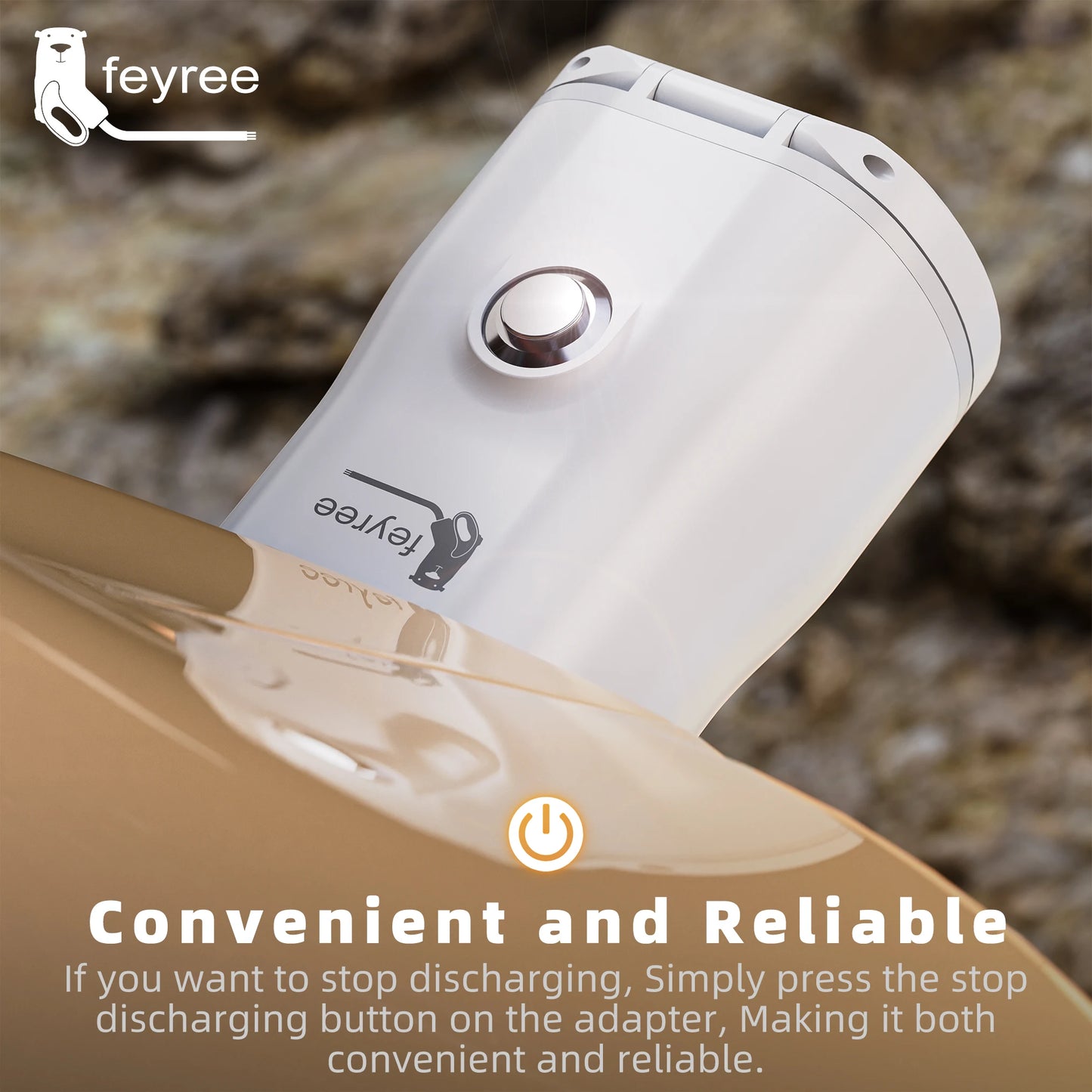 feyree Type2 V2L Discharger Adapter for MG/Kia/Hyundai/Chinese EVs,Vehicle to Load Power Converter and Safety Switch for Camping