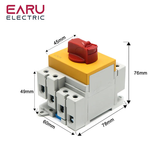 Din Rail 4P PV DC 1000V 32A Solar Rotating Handle Isolator Rotary Switch Disconnector For Solar by 54Grid - Renewable Energy Store