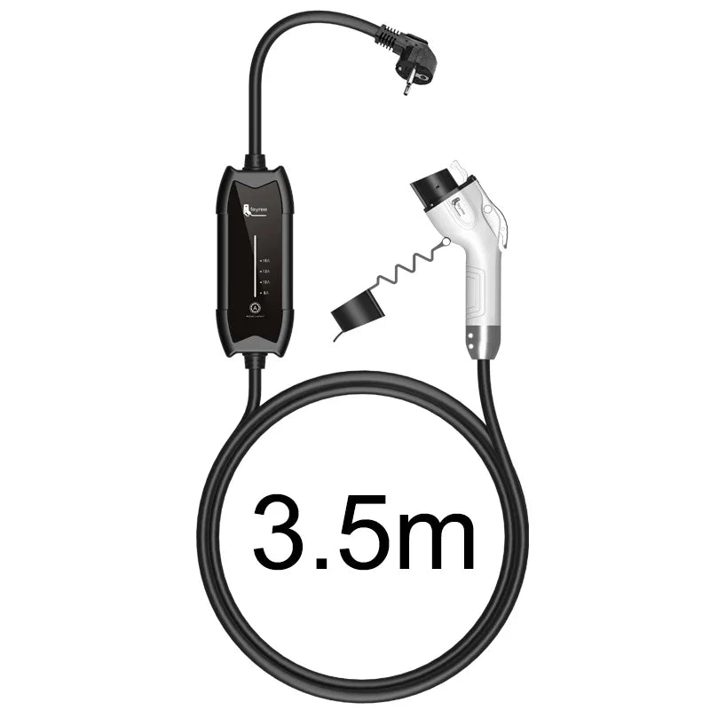 feyree EV Portable Charger Type2 / GB/T Plug 16A Single Phase 3.5KW Type1 3.5m Wallbox Charging Station for Electric Vehicle