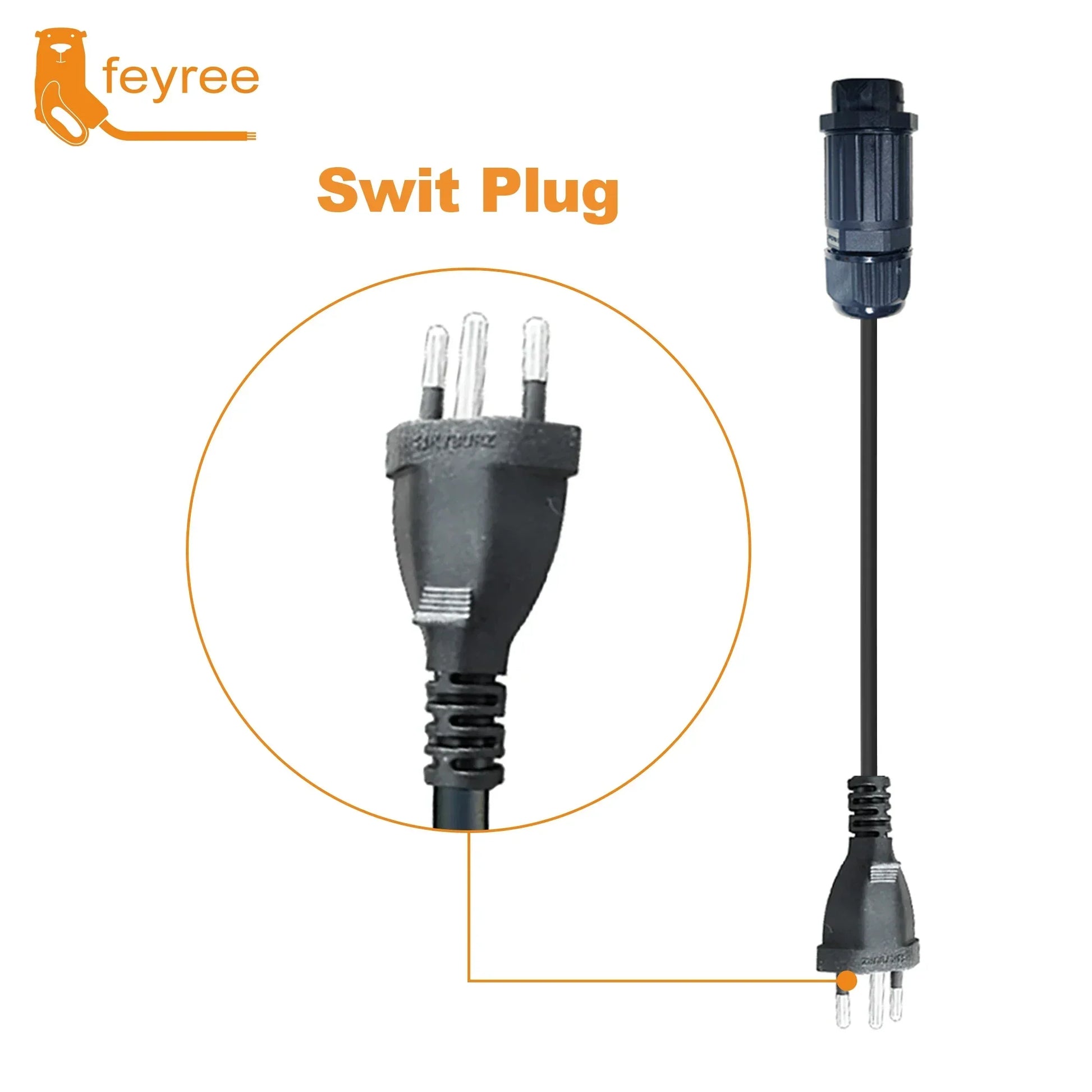feyree 7kw Electric Vehicle Charging Adapter To EU AU Brazil Male Adapter EV Charger Connector Customized plug for Electric Car by 54Grid - Renewable Energy Store