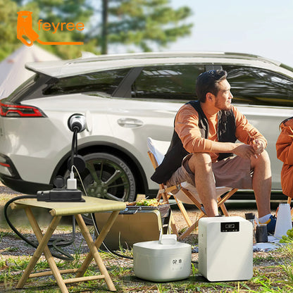 feyree EV Charger Type2 16A with EU Socket Outdoor Power Station V2L Cable Electric Car Side Discharge Plug ( Upgraded Version)