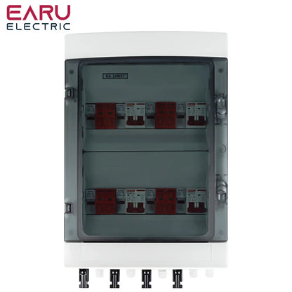 DC 500V 4 Input 4 Output Solar Photovoltaic PV Combiner Box With Surge Lightning Protection DC Fuse MCB SPD Waterproof Box IP65