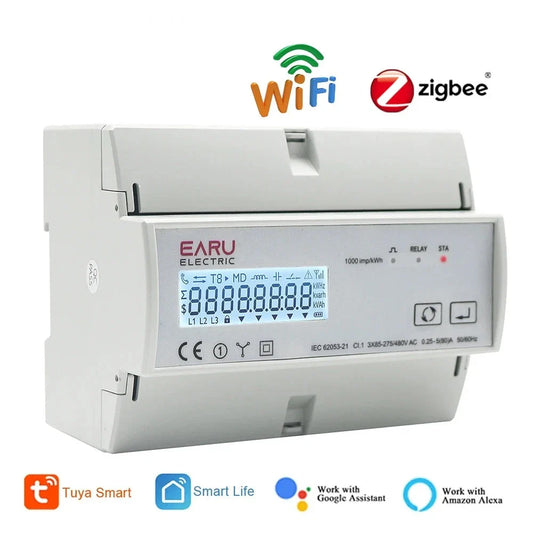 Tuya WiFi ZigBee Three Phase Two-way Bidirectional Energy KWh Meter Monitor Wattmeter Support Modbus RTU 3*85/190V or 230/400VAC by 54Grid - Renewable Energy Store