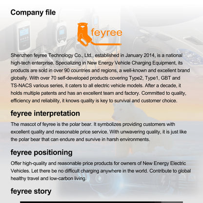 feyree Portable EV Charger For Tesla 3.5kW 16A 1Phase 4.3in Touchscreen With WiFi APP Control with Box Holder For EV Car Charger